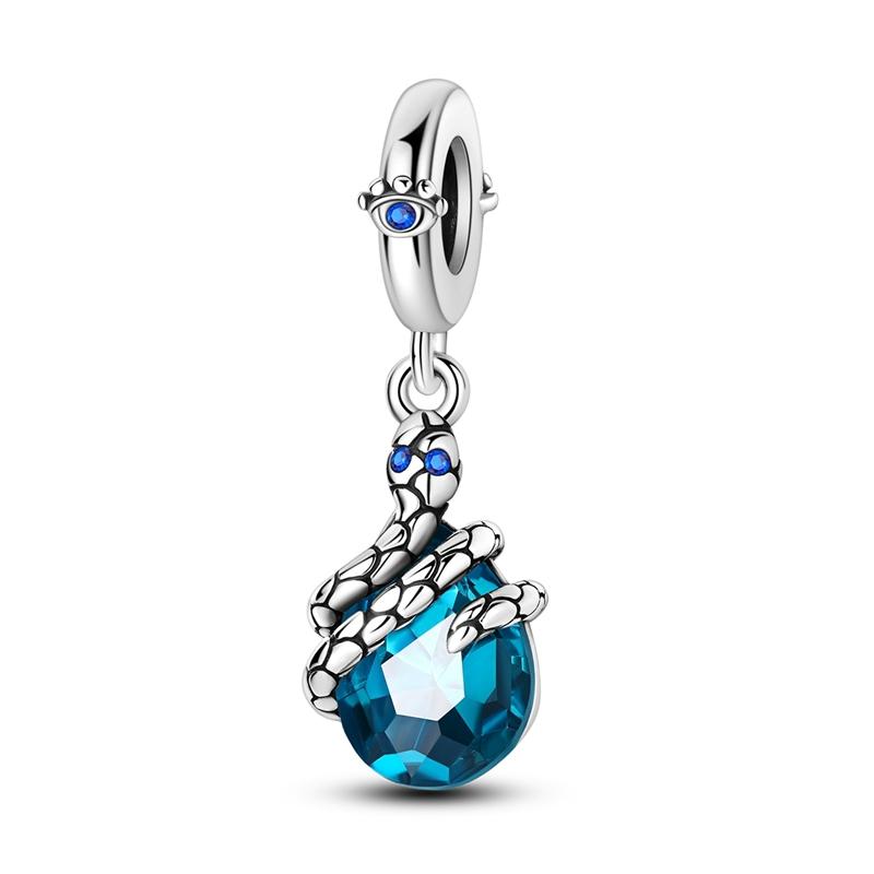 Blue Series Charms Copper Beads Butterfly Lovely Cat Heart Charms Fit Diy Original Bracelet Pendant For Women Jewelry Making