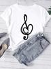 New Women T Shirt Fashion Musical Note Printed T Shirt Harajuku Cute Graphic Tee Shirt FeUnisex Ladies Casual Tops Shirts