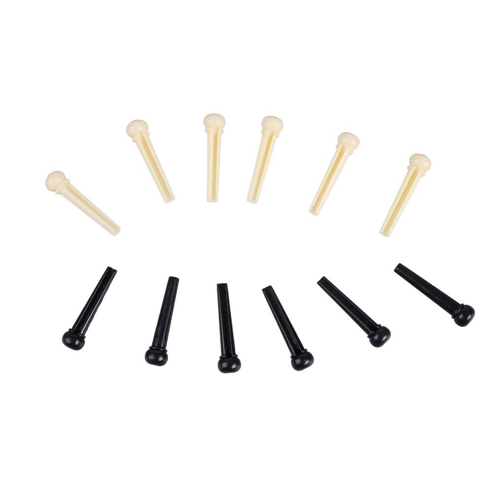 2Sets Metal Puller Bridge Pin Puller Black And Ivory Pegs Replacement Parts  For Acoustic Guitar