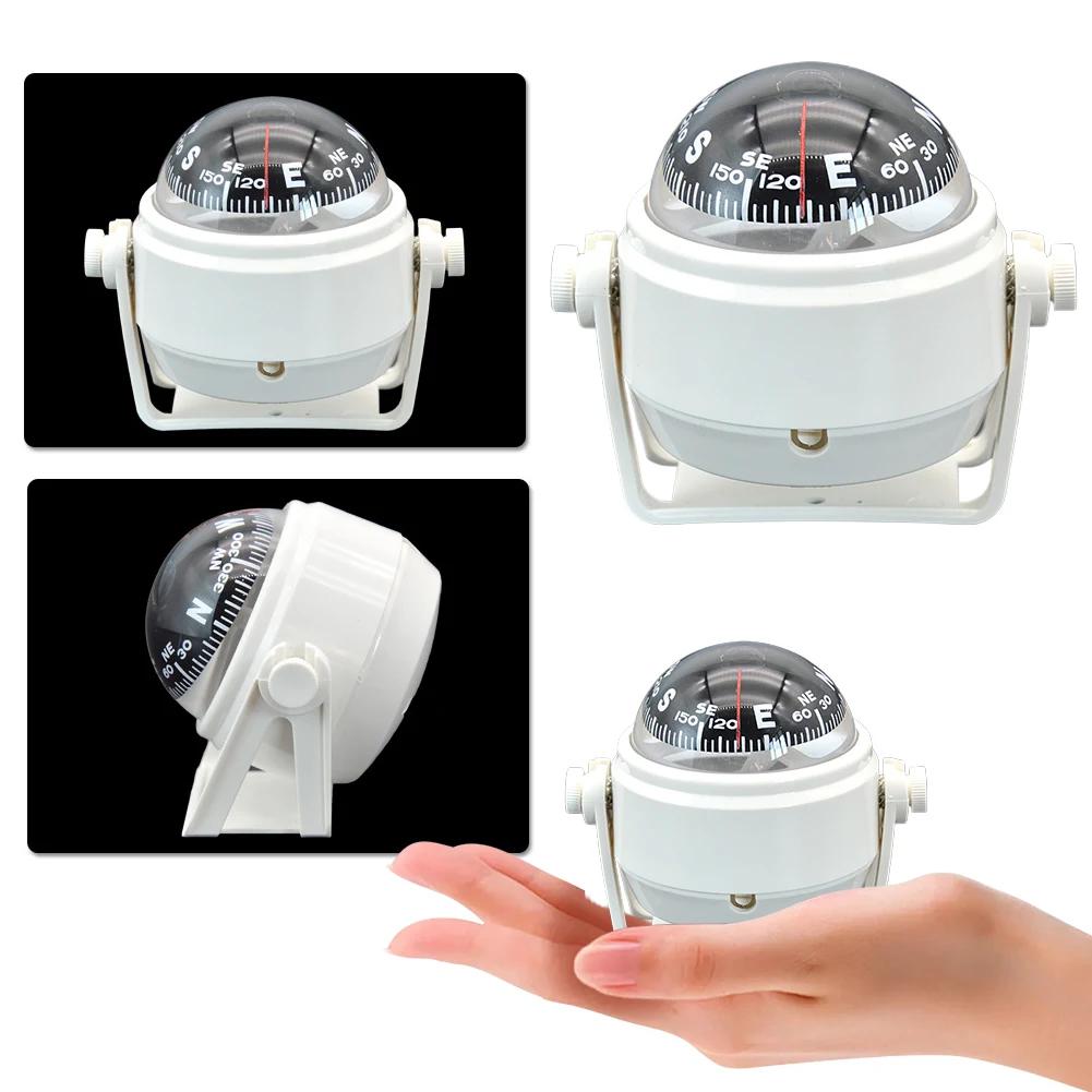 Boat Compass Ball Shaped ABS Multi-Purpose Car Compass 360 Degree Rotation with Dial Sea Pivoting Marine Compass for Outdoor