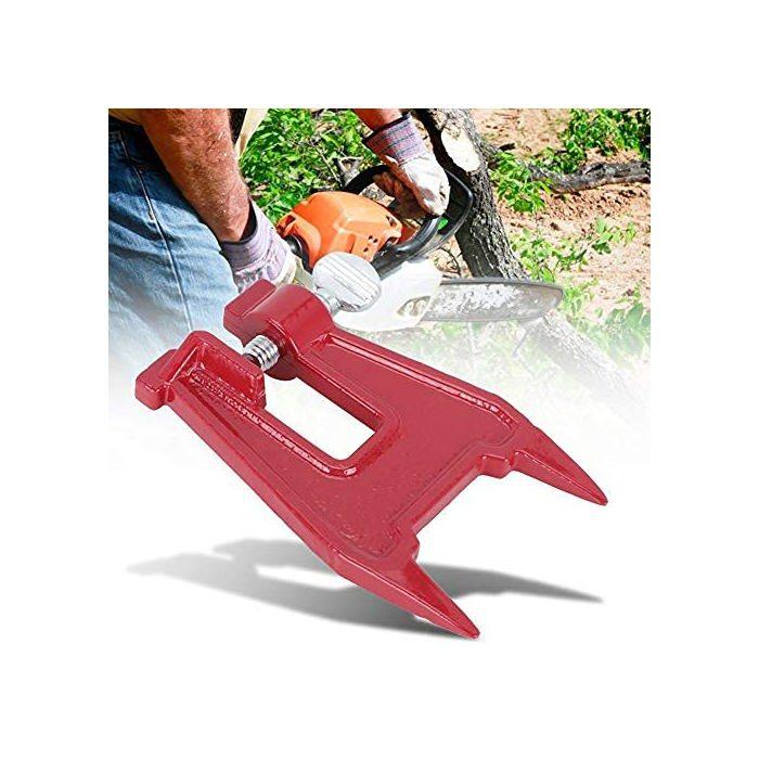 AIMOONSA Chainsaw Chain Grinding Vise - Red Metal, Portable, Bar-mounted