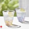 ADERIA Tsugaru Vidro Sakura Sakura Copos Rosa Azul 320ml Par Conjunto Caixa de Apresentação Feito no Japão Copo Alto de Vidro Cerveja Elegante Copo Presente para