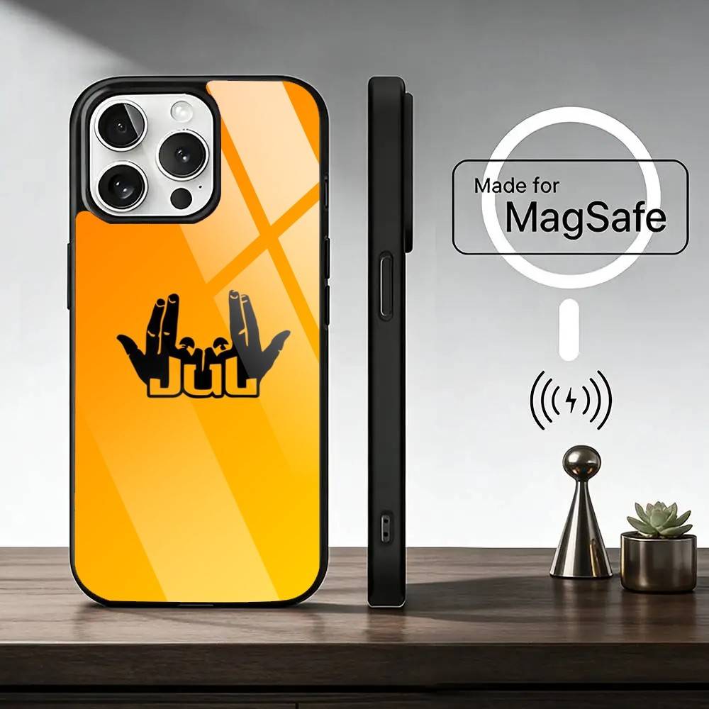 Coque de téléphone Rapper JuL C'est P-Pas D-Des Lol pour iPhone17,16,15,14,13,12,11 Plus,Pro Magnétique avec Charge sans fil Magsafe