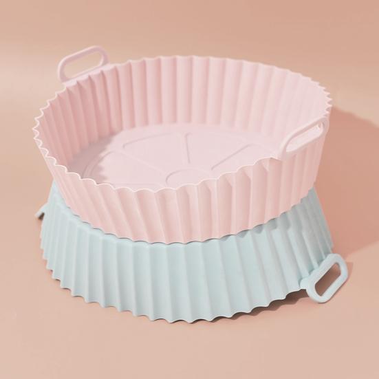 Yousheng Silicone Frying Liners Air Circulation Baking Tray Dual-sided Cooking Pan Grease-free Air Fryer Basket Kitchen Accessory