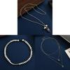 Collana di Perle Geometriche Placcata Oro per Donne alla Moda