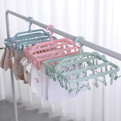 Multi Clip Hanger Plastic Foldable Household Windproof Clip Socks Underwear