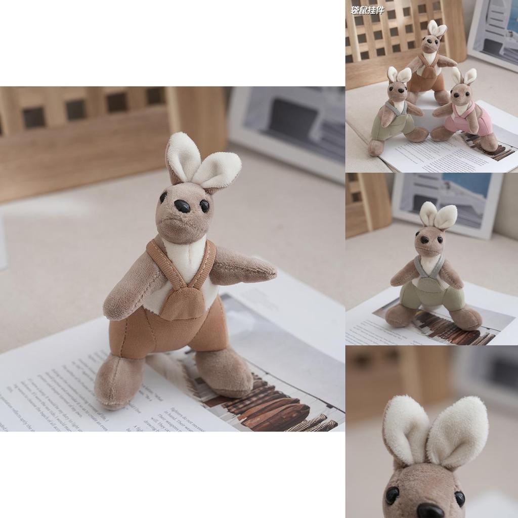 High Quality Soft Plush Kangaroo Keychain In Brown Green And Pink Ideal For Animal Lovers