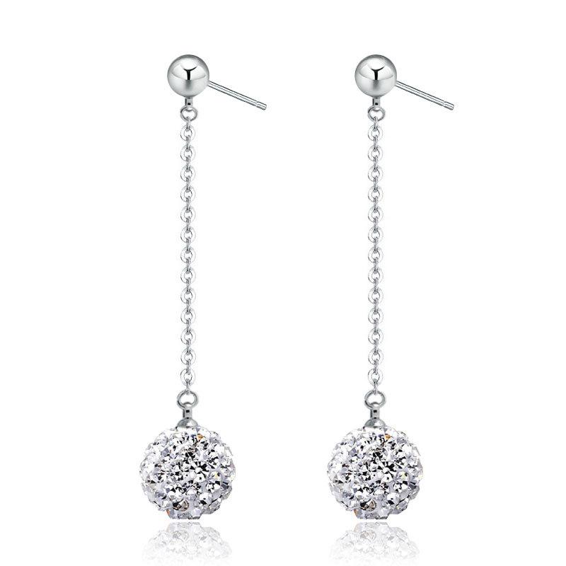 Temperament Silver-plated Stud Earrings, Women's Models, Shambhala Princess Crystal Full Diamond Ball Earrings, Earrings, Personalized Earrings.