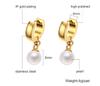 Multi, Earrings Accessories, Stainless Steel Ladies French Retro Imitation Pearl Earrings 18K Gold, Huayuan