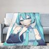 Hatsune Miku Anime Blankets Fleece Winter Multi-function Lightweight Thin Throw Blankets for Bedding Office Plush Thin Quilt