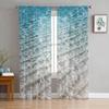 Clear Water On The Beach Sheer Curtain for Bedroom Tulle Voile Curtain for Kitchen Living Room Decor Window Treatment
