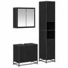 Bathroom Furniture Set 3 Pcs Black Oak Effect Particleboard