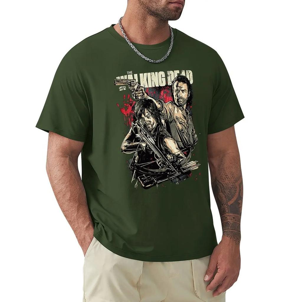 T-shirt da Uomo Moda The Walking Dead Serie a Fumetti Rick Grimes Daryl Dixon Donna Cool