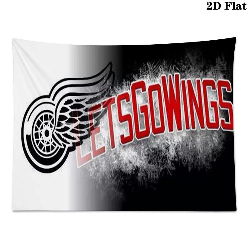 Detroit Red Wings Wall Tapestry Aesthetic Wall Hanging Printed Fabric Blanket Decorative Tapestries for Bedroom Living Room Home Decor