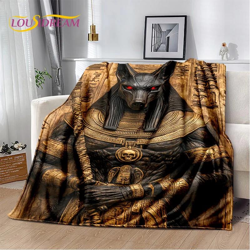3D Antikes Ägypten Tod Anubis Pharao Horus Mythologie 2026 Weiche Decke, Weiche Kuscheldecke für Zuhause Schlafzimmer Bett Sofa Abdeckung Kind