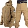 Direct Sales Sharkskin Soft Shell Suit Outdoor Velvet Thick Clothes Wear-resistant Camouflage Assault Pants
