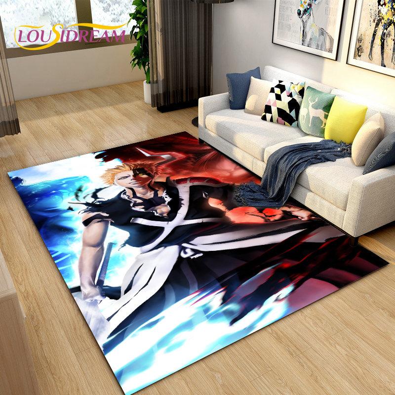 Bleach Japan Anime Cartoon Area Rug Large,Carpet Rug for Living Room Bedroom Sofa Doormat Decoration,kid Play Non-slip Floor Mat