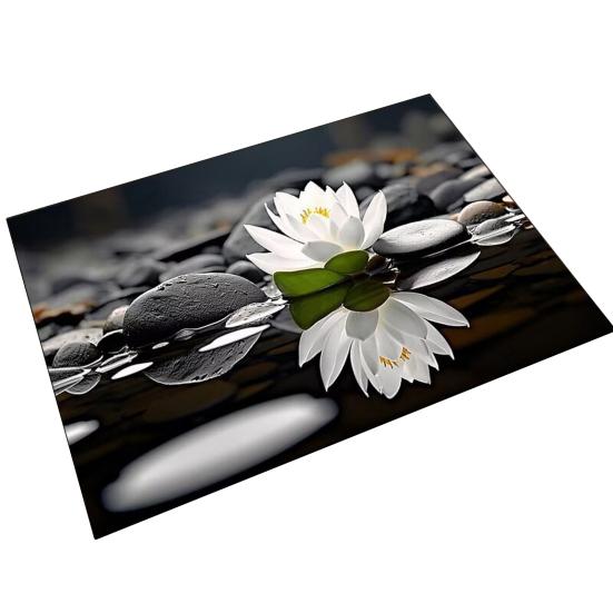 Floor Mat Anti-Slip Bathroom Mat with Rough Surface Rubber Dot Backing Soft Touch Diatom Mud Quick Drying Drainage Holes Bathroom Mat