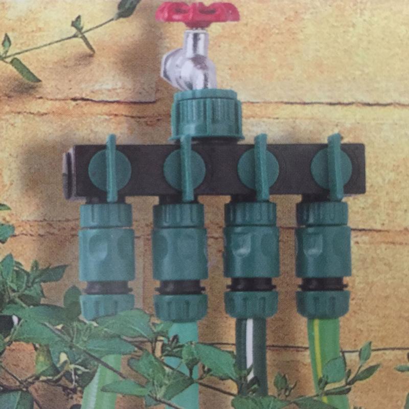 Garden Sprinkler 4-way Tap Water Hose Splitter 4/7mm or 8/11mm Pipe Connector