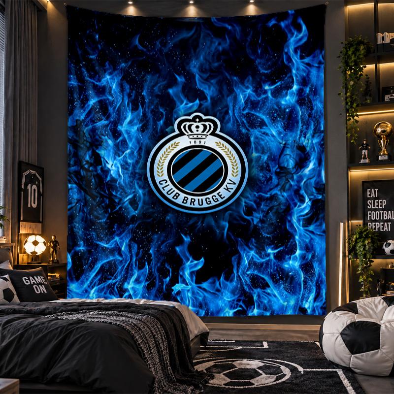 Tapisserie murale Club Brugge FC Tissu imprimé pour salon chambre décoration de la maison