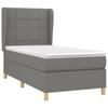 Box Spring Bed with Mattress Dark Gray 80 X 200 Cm Fabric