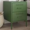 Vidaxl Bedside Table, Olive Green, 36X39X50.5 Cm, Steel