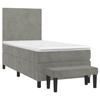 Boxspringbett mit Matratze Hellgrau 80 x 200 cm Samt