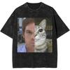 New Dexter Morgan Edition Middle Finger Retro Trendy Vintage Washed T-Shirt Summer Y2K Tops Cotton Men Women Tees Short Sleeve