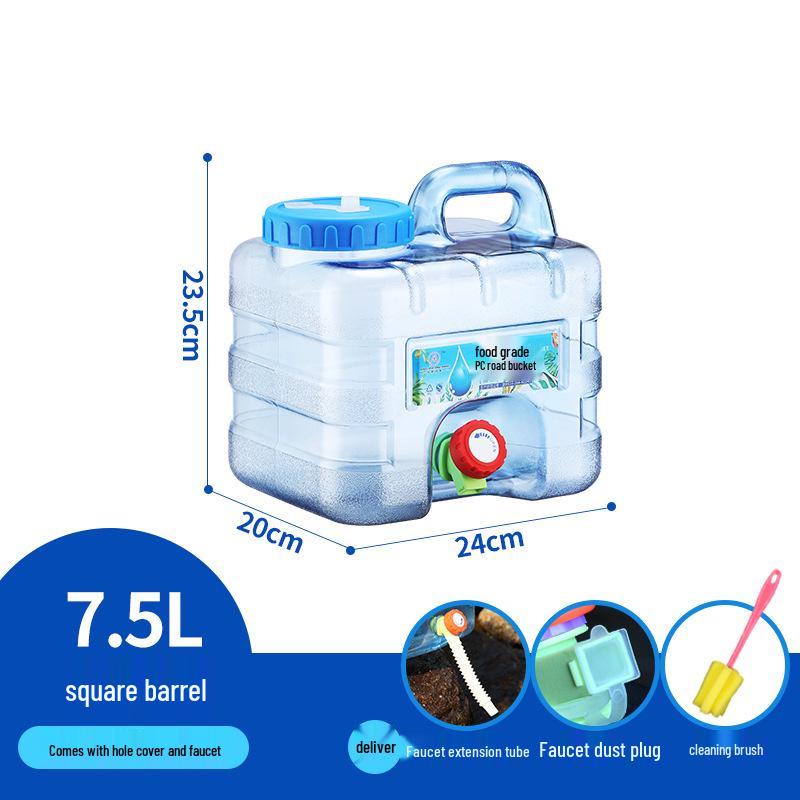 Portable Food Grade Water Storage Container with Faucet for Outdoor Camping and Self-Driving Tours