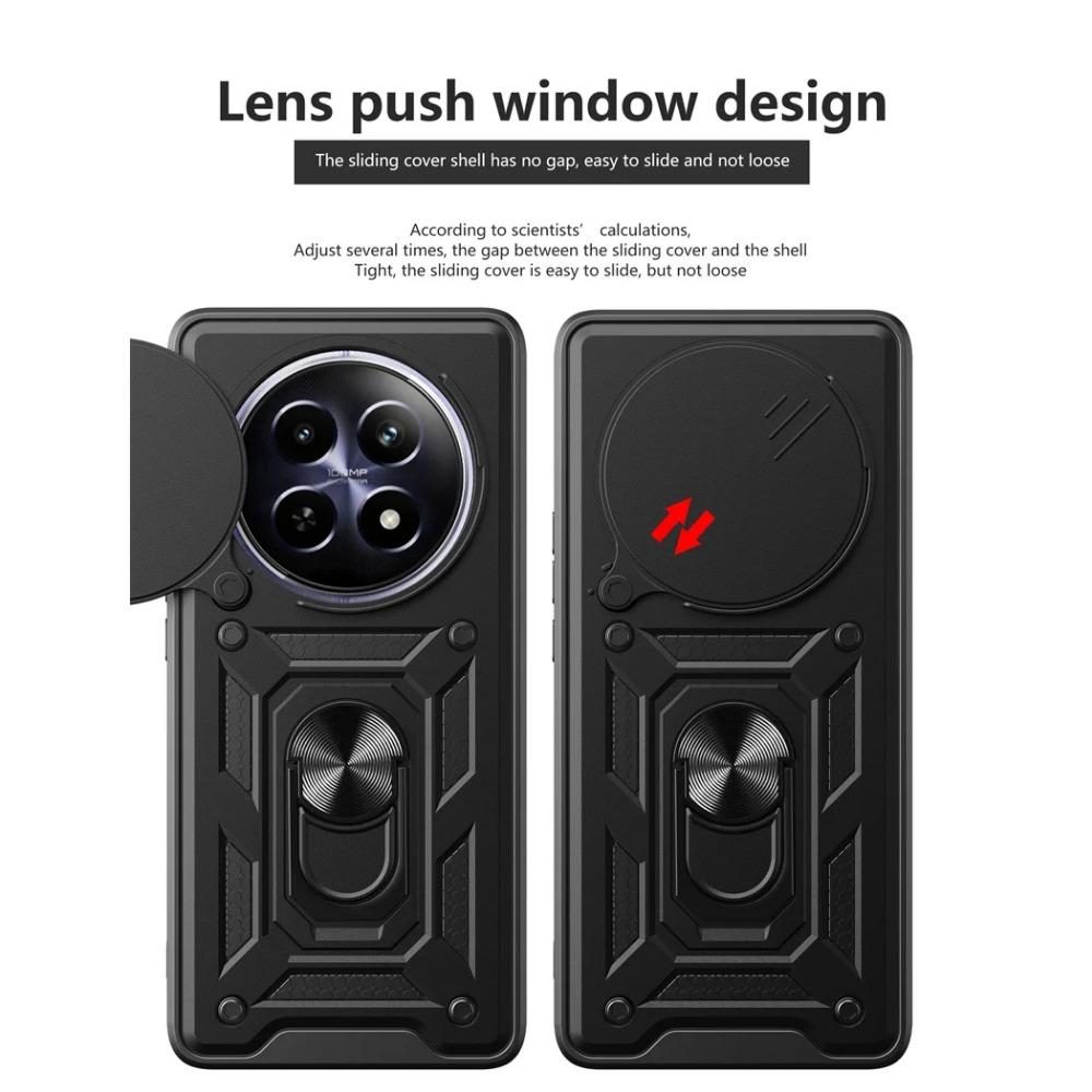 Armor Case for Realme 12 Pro 5G 12 Pro+ Plus Cover Lens Protection with Ring Magnetic Holder Business Full Protection Cover