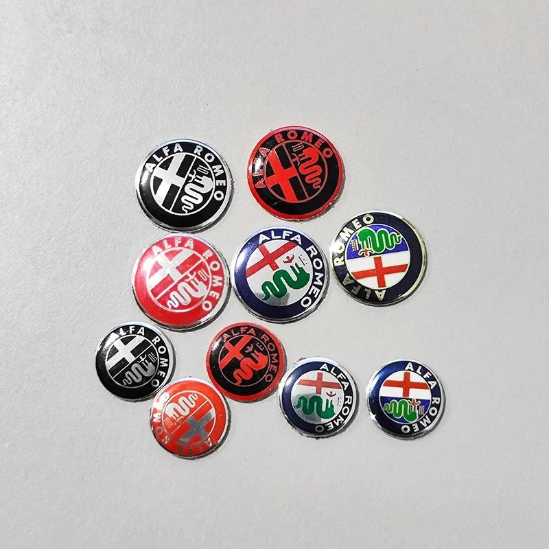 5/10Pcs 14mm For Alfa Romeo Giulia Stelvio MiTo Giulietta Tonale ALFA Car Logo Remote Key Emblem Sticker Decoration Accessories