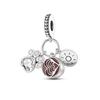 Copper Metal chocolate Candy Coffee Strawberry Cake Afternoon Tea Charm Bead Components Bead Components Compatible With 4MM hole diamete Bracelets Do