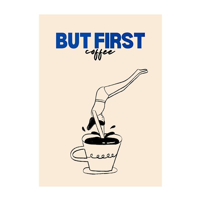 Funny Coffee Diver Art Poster New Wave Kitchen Tea Bar Wall Art Decoration Coffee Shop Wall Decor Home Office Decor Perfect Gift
