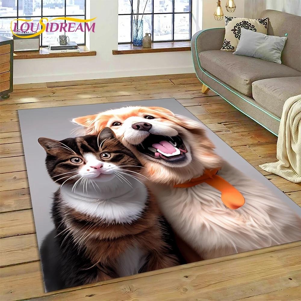 3D schattige hond Samoye, Chihuahua, Husky, Koki Cartoon tapijt tapijt voor woonkamer slaapkamer woondecoratie, antislip voor bank deurmat cadeau