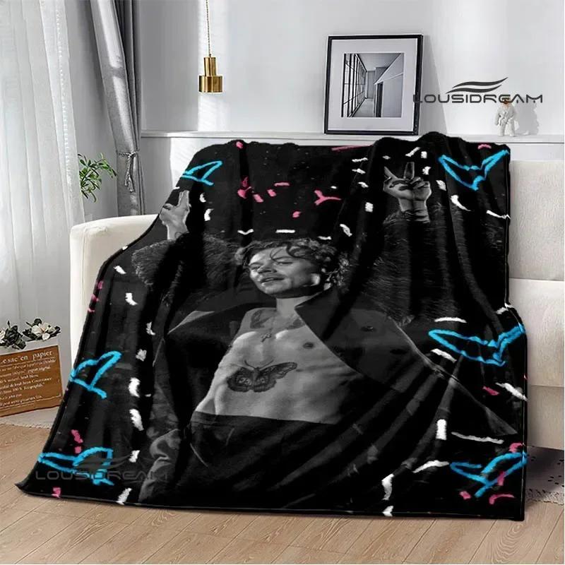 Singer H-Harry-S-Styles Print Blanket Picnic Blankets Flange Warm Blanket Soft and Comfortable Blanket Bed Linings Birthday Gift