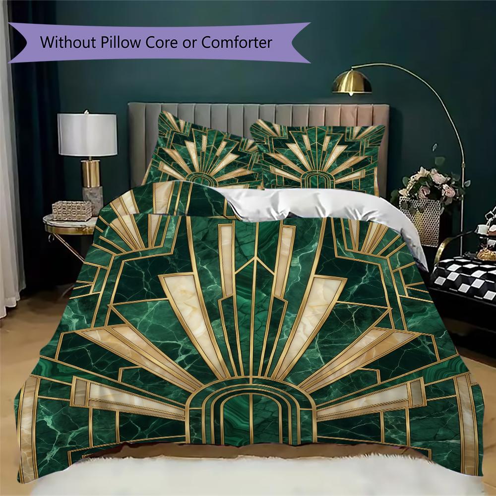 Art Deco Line Pattern Bedding Uilt Set Uilt Cover Pillowcase Home Decoration Birthday Gift (1 * Duvet Cover + 2 * Pillowcase Without Core)