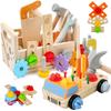 Conhifvn Wooden Carpenter Toy for Kids, Educational Toy, DIY Assembly Toy, Tool Set, Boys and Girls, Pretend Play, Carpenter Role-Playing