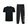 Mode Einfach Basic Atmungsaktiv Schnelltrocknend Bequem Vielseitig Rundhals Pullover Kurzarm T-Shirt Lässiges Sportset AHSQ777-1+YKLV227-1