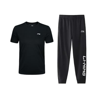 Fashion Simple Basic Breathable Quick-Dry Comfortable Versatile Round Neck Pullover Short Sleeve T-Shirt Casual Sports Set AHSQ777-1+YKLV227-1
