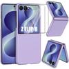 Case for Samsung Galaxy Z Flip 8, Rigid Slim Anti-Scratch Shockproof Purple - 2 Tempered Glasses