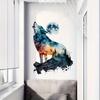 Color Wolf Wall Stickers Bedroom Living Room Study Sofa Background Wall Office Home Decoration Funny  Transparent Waterproof Decals S212