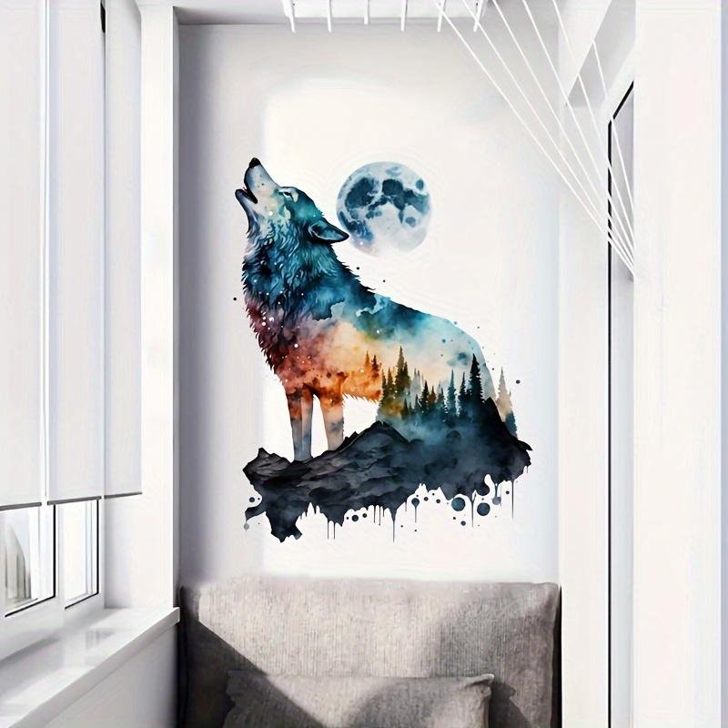 Color Wolf Wall Stickers Bedroom Living Room Study Sofa Background Wall Office Home Decoration Funny Transparent Waterproof Decals S212