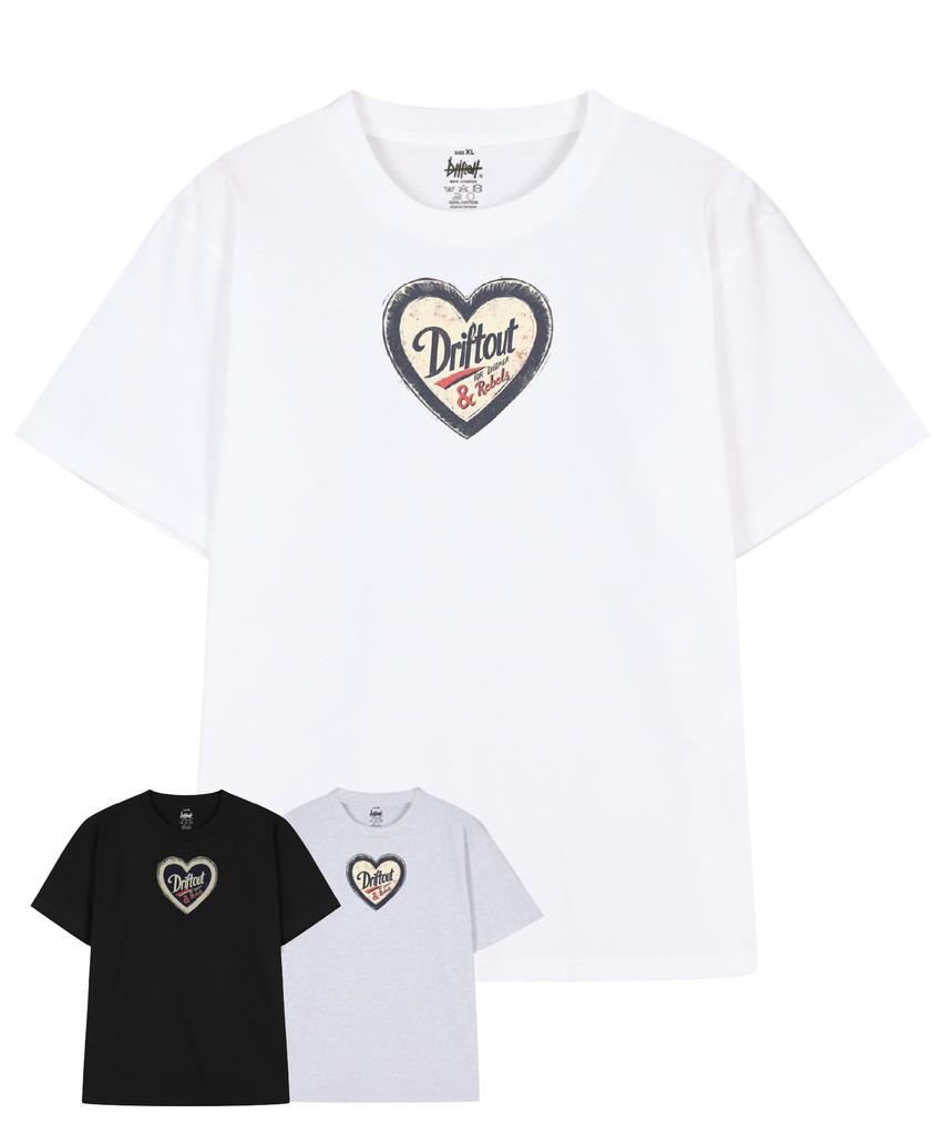 DRIFTOUT Double Layer Level Heart Short Sleeve T-Shirt (3 Colors)