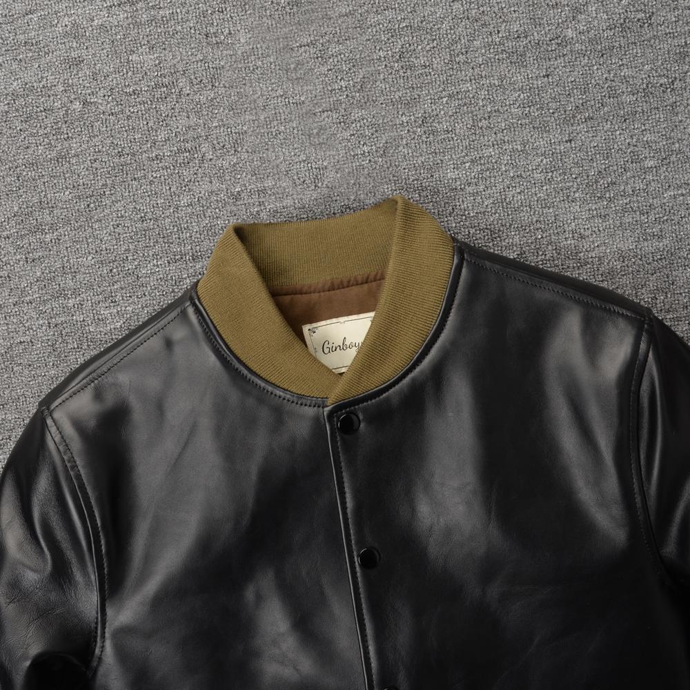 MA1 Flight Suit Cowhide Jacket Genuine Cow Leather Jacket For Men Bomber Coat Spring Autumn
