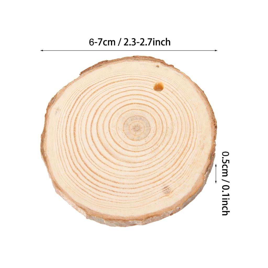30PCS Natural Wood Slices Craft Wood Kit with Hole Wooden Circles Tree Slices for Arts and Crafts Christmas Ornaments DIY Crafts