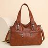 Women PU Leather Large Capacity Shoulder Bag Ladies Vintage Satchels Bags 2025 Summer Designer Handbag Tote Crossbody Bag
