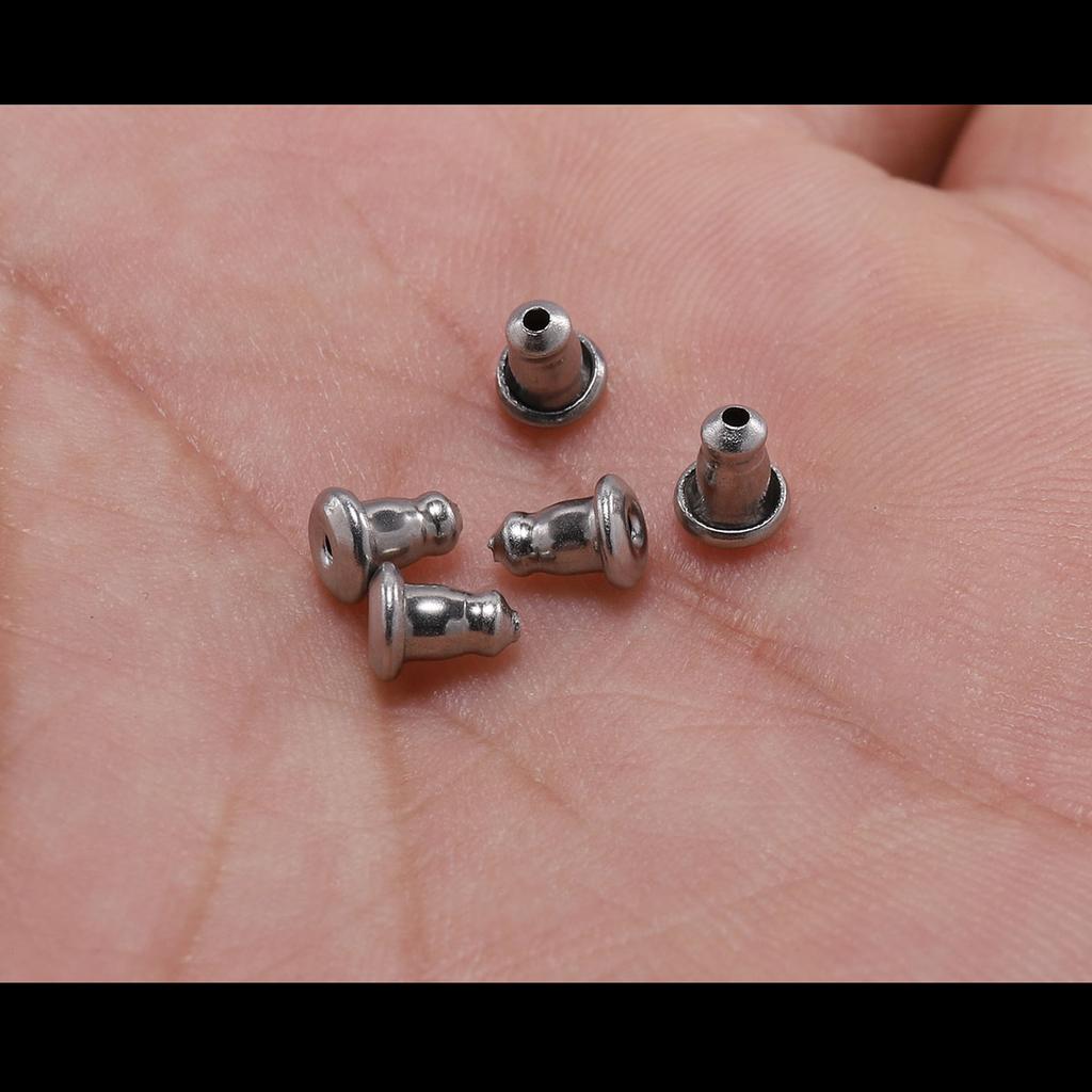 Goujons de boucles d'oreilles en acier inoxydable, 50 pièces, 4.8x5.8mm, bouchon d'oreille, dos de boucles d'oreilles pour la fabrication de bijoux, fournitures et accessoires