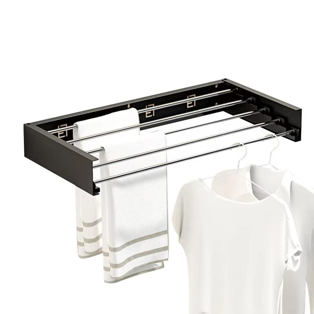 Carbon Steel Invisible Clothes Drying Rack 5 Rods 60CM Hidden Drying Rack Heavy-Duty Space Saving Clothesline Pole Hanger