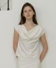 REORG Gir Drape Half Blouse Ivory
