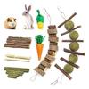 Jouets à mâcher Lapin 7 pièces Bâtonnets de Timothy pour friandises au foin Jouet en herbe pour les dents